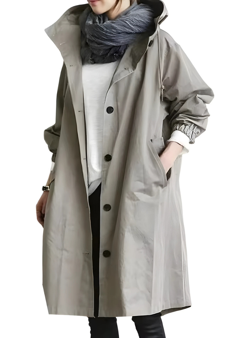 Icone™ ElegantCoat - Joka Sään Kevyt Mukava Hupullinen Elegantti Takki