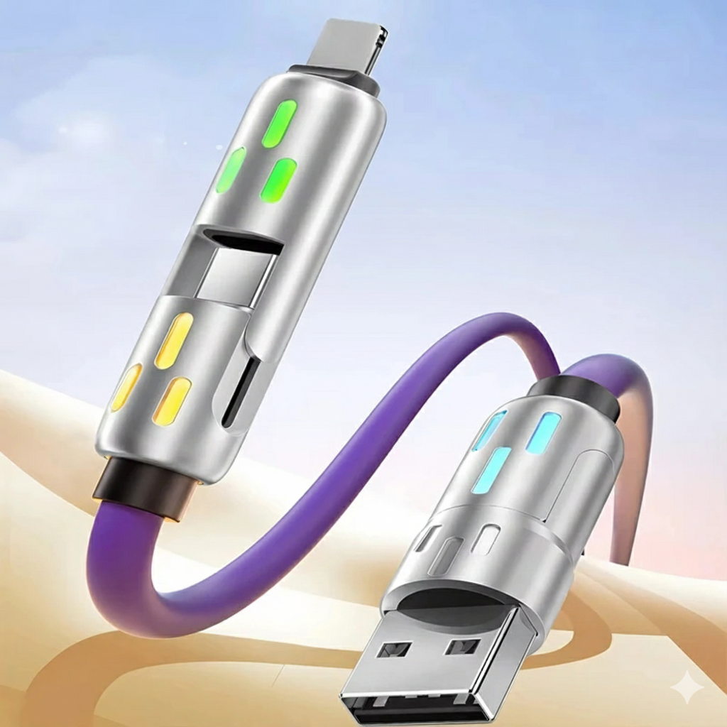 Globetrek° UniversalCable 1+1 ILMAINEN: Yleispätevä Älykäs Moninkertainen Lataus Kaapeli