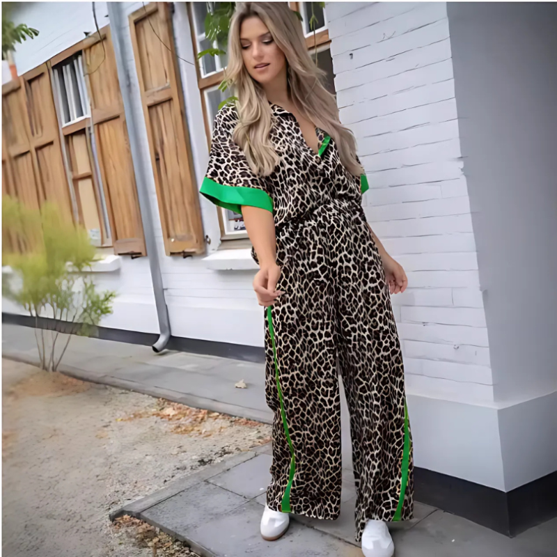 Icone™ LeopardOutfit: Koko Päivän Mukavuus Kanssa 2-Osainen Leopard Asu Setti