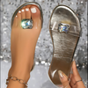 Happy™ RhinestoneSandals: Naisten Litteät Sandaalit Kimaltelevalla Strassilla