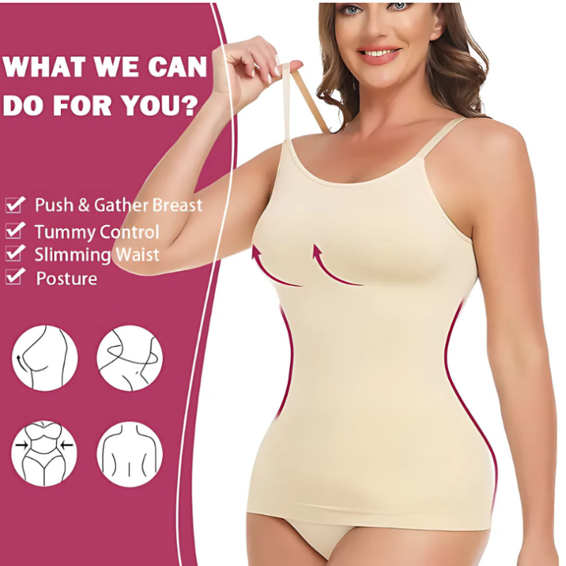 Icone™ ShapingTop 1+1 ILMAINEN: Koko Päivän Muotoileva Camisole Toppi Kanssa Saumaton Kapea Istuvuus