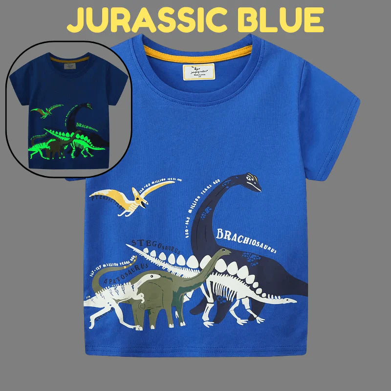 Icone™ DinoShirt: Lasten Pimeässä Hohtava Dinosaurus T-paita