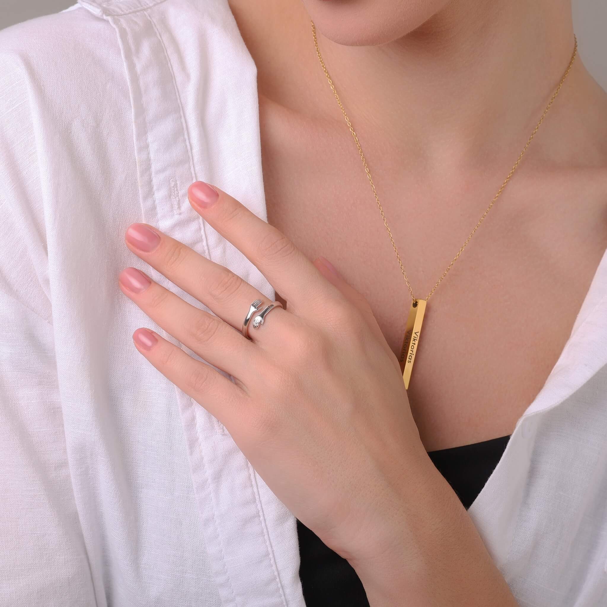 Jewelance™ HugRing: Säädettävä Halaaminen Tyyli Lupaus Rengas