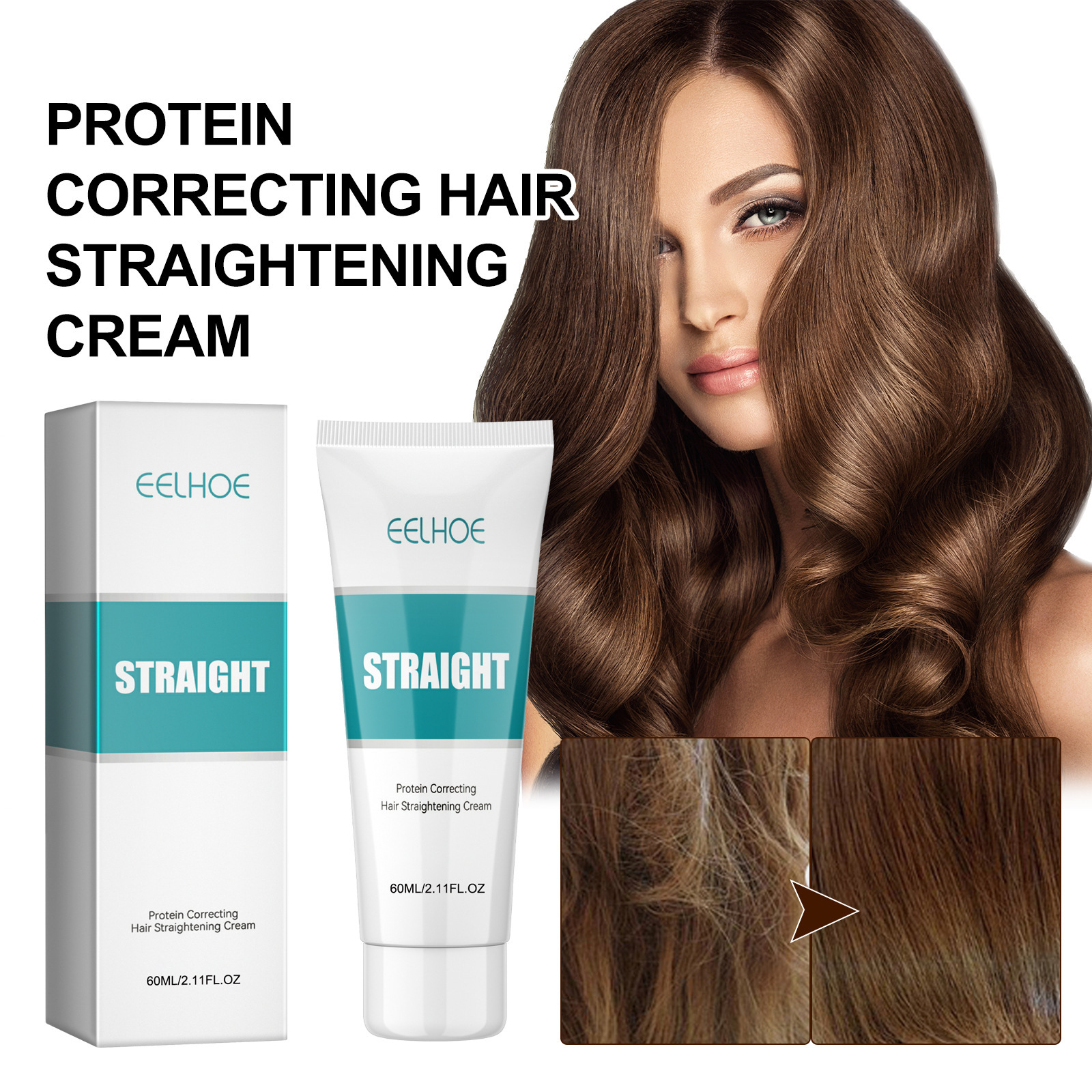 Rose® ShineStraight  1+1 ILMAISEKSI: Pörröisyyttä Vapaa Kiilto Ja Suorat Hiukset Voide