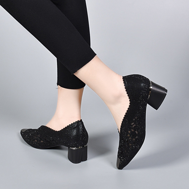 Happy™ GlimmerShoes: Mesh Korkokengät Kengät Kanssa Kristalli Aksentit