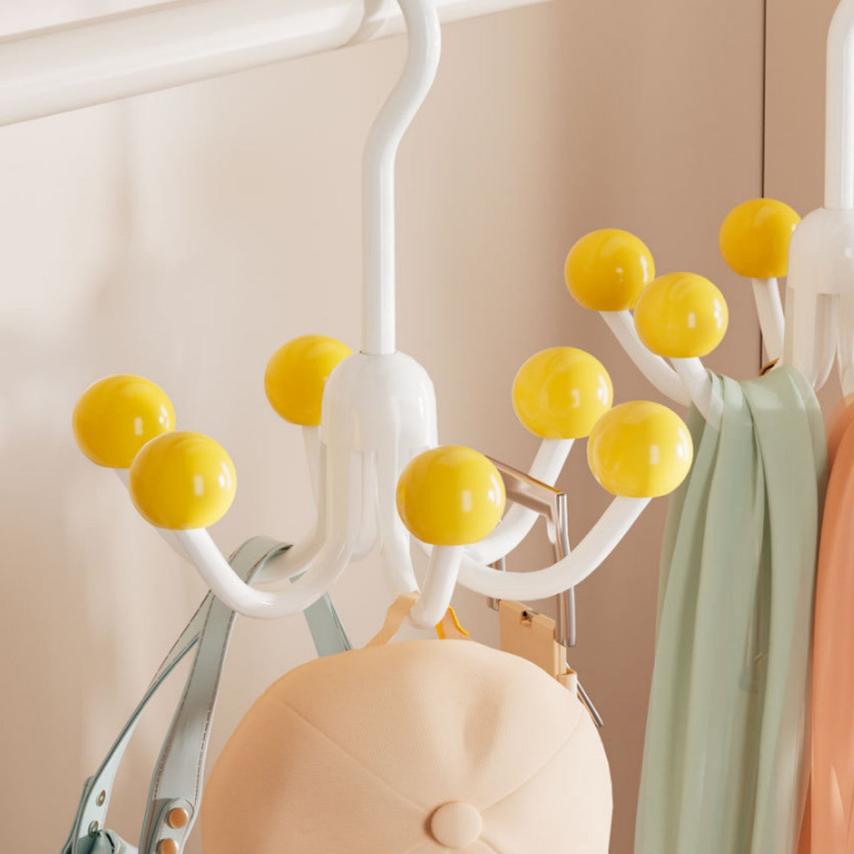 GlideHold® HangerHooks: 360° Kääntyvä 6 Kynsi Koukku Vaatekaapin Järjestelijä Ripustin
