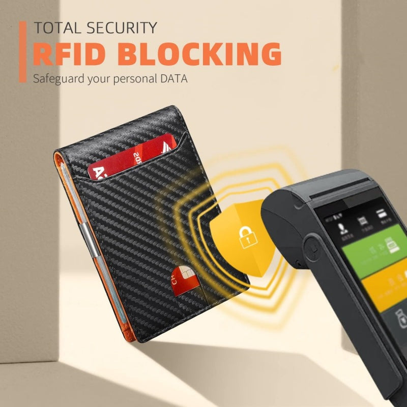 Icone™ SlimWallet - Erittäin Ohut Ja Turvallinen RFID-Nahkainen Lompakko Miehille