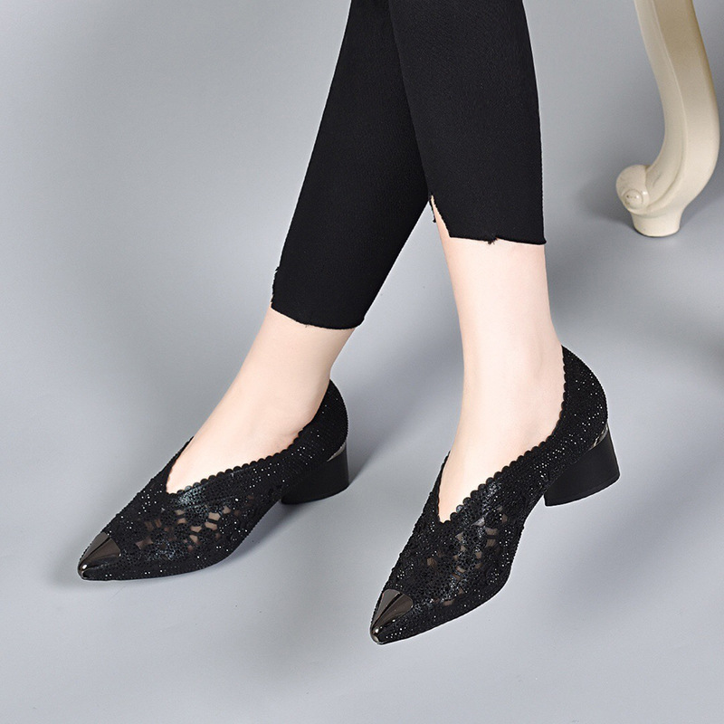 Happy™ GlimmerShoes: Mesh Korkokengät Kengät Kanssa Kristalli Aksentit