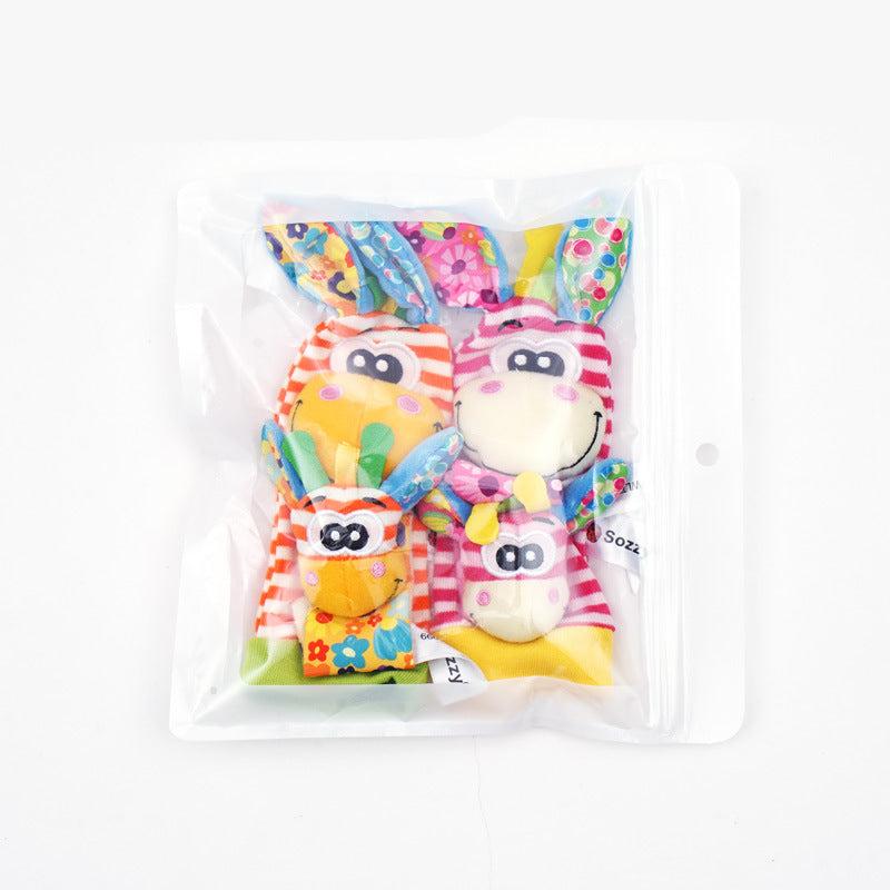 Kletshuts™ RattleToy 1+1 ILMAINEN: Pehmeä Eläin Vauva Ranne Ja Jalka Sukat Helistin Lelu Sarja