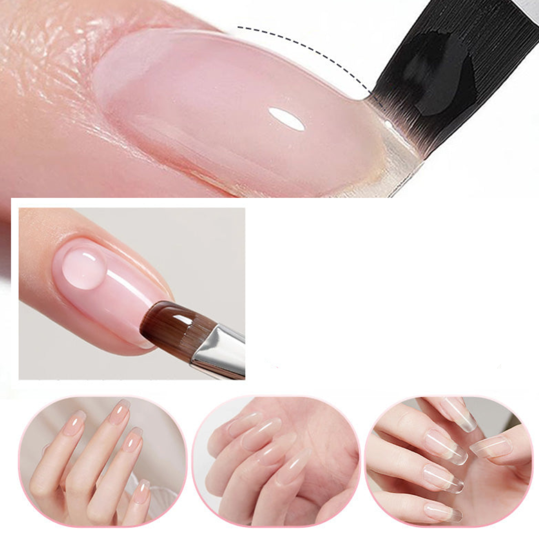NailClear 1+1 ILMAINEN - 3 In 1 Läpinäkyvä Ammattimainen Kynsikonstruktiogeeli