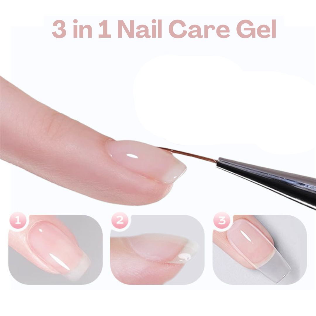 NailClear 1+1 ILMAINEN - 3 In 1 Läpinäkyvä Ammattimainen Kynsikonstruktiogeeli