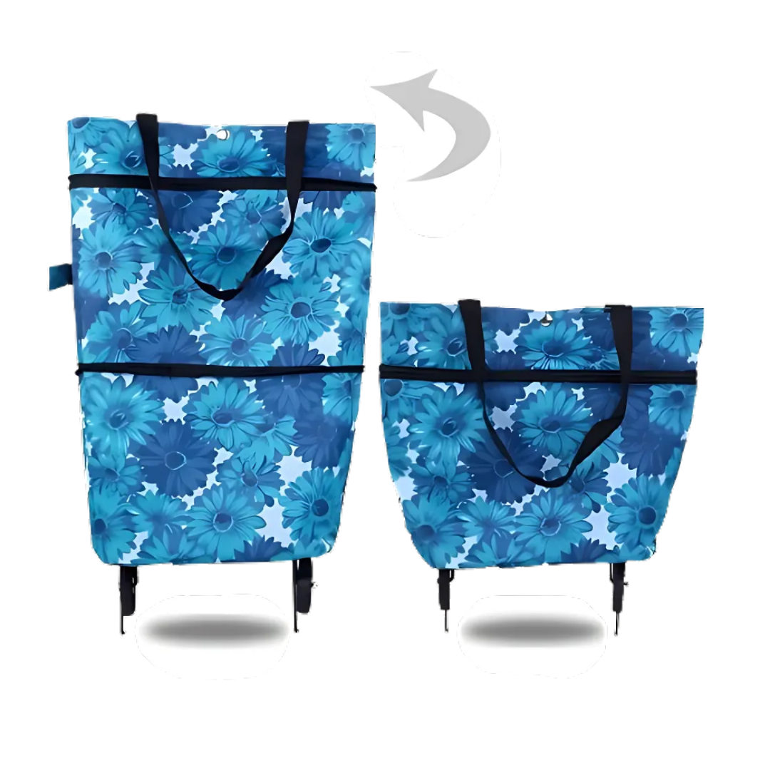 Icone™ GroceryBag 1+1 ILMAINEN: Suuri Kapasiteetti Ostoskassi Taitettavilla Pyörillä