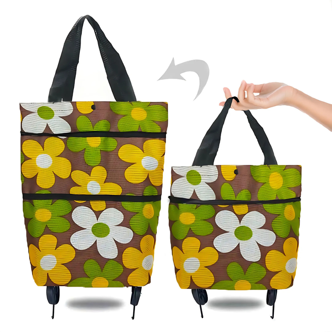Icone™ GroceryBag 1+1 ILMAINEN: Suuri Kapasiteetti Ostoskassi Taitettavilla Pyörillä