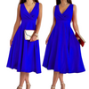 Icone™ ElegantDress: V-Aukkoinen Naisten Elegantti Mekko Vyöllä
