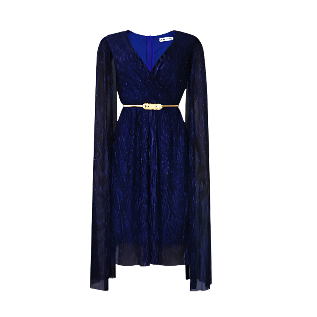 Icone™ ElegantDress: V-Aukkoinen Naisten Elegantti Mekko Vyöllä