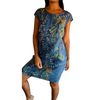 Icone™ CasualDress: Luonto Painatus Pyöreä Kaula Vapaa-Ajan Mekko