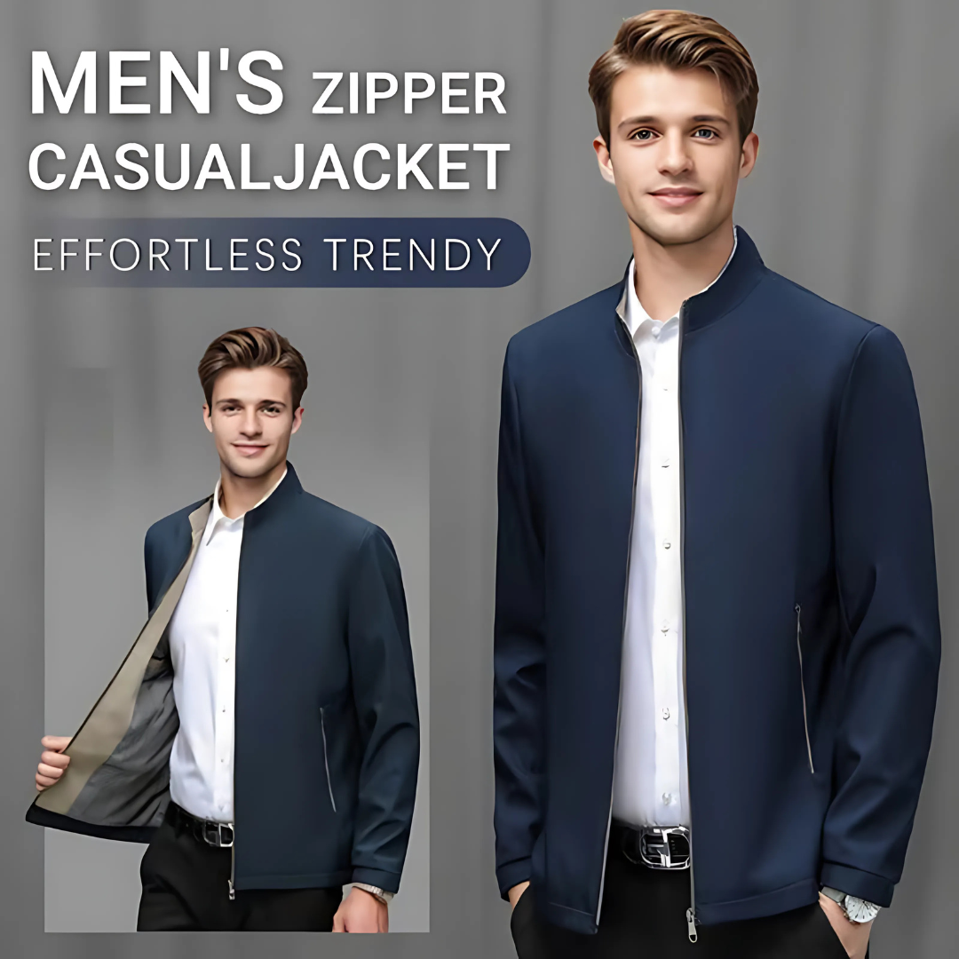 Icone™ CasualJacket: Seisova Kaulus Rento Vetoketju Miesten Takki
