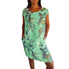 Icone™ CasualDress: Luonto Painatus Pyöreä Kaula Vapaa-Ajan Mekko