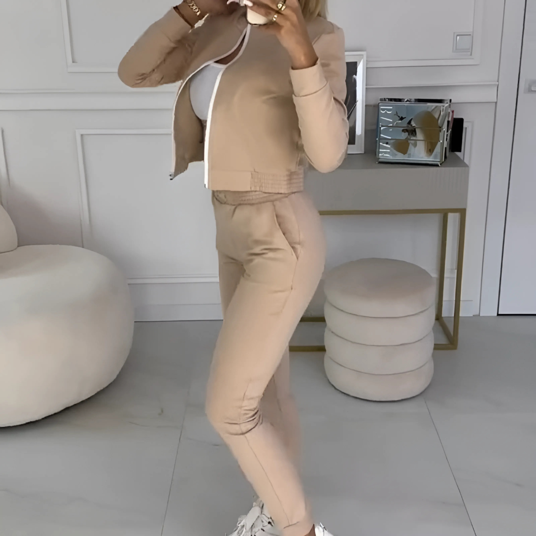 Icone™ OutfitSet: Naisten Takki, Tankkitoppi Ja Housut, Rento Asukokonaisuus