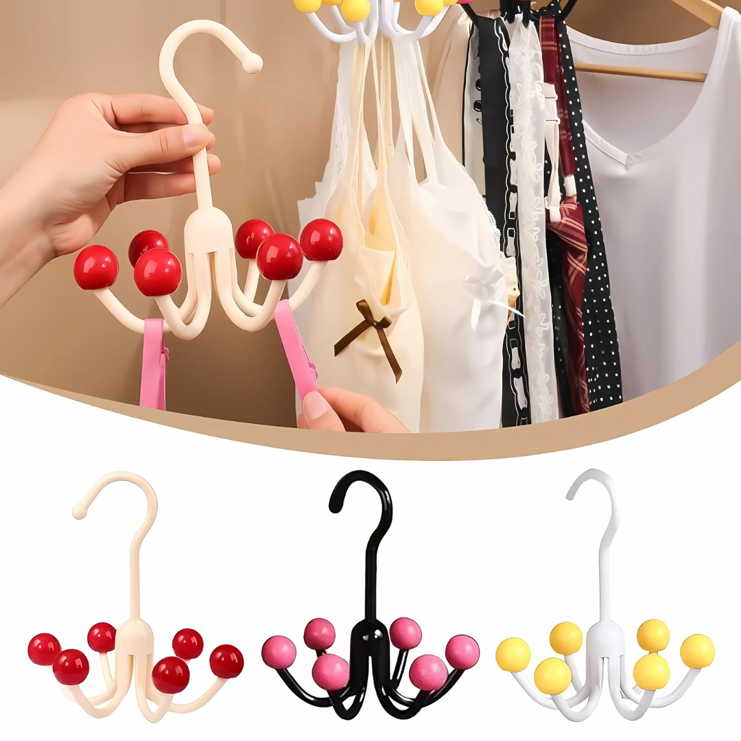 GlideHold® HangerHooks: 360° Kääntyvä 6 Kynsi Koukku Vaatekaapin Järjestelijä Ripustin