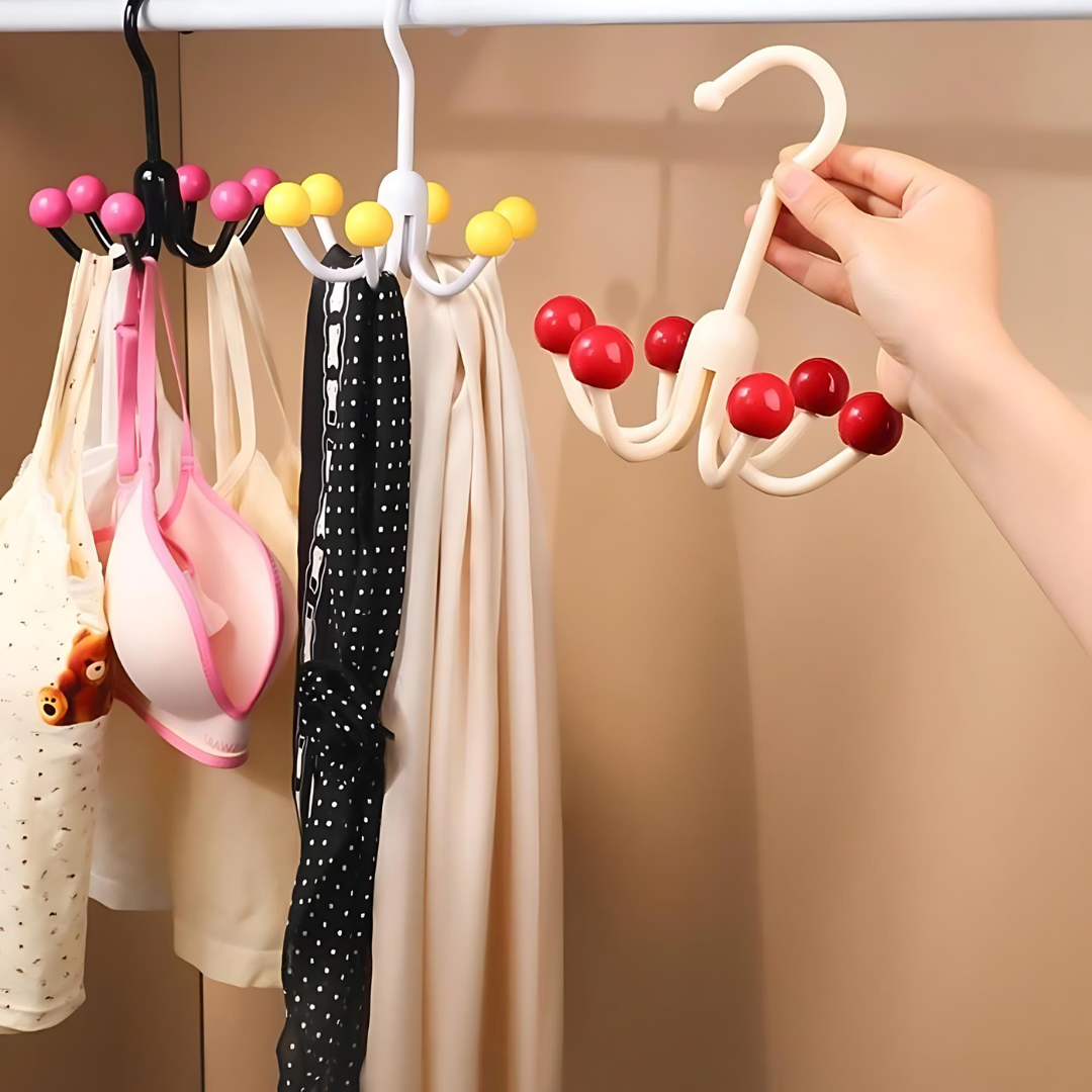 GlideHold® HangerHooks: 360° Kääntyvä 6 Kynsi Koukku Vaatekaapin Järjestelijä Ripustin