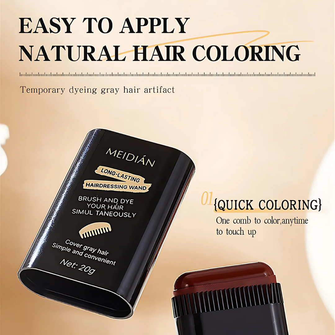 Rose® HairStick 1+1 ILMAINEN: 2 Yhdessä Välitön Hiustenväri Ja Kampa Kierrekepit