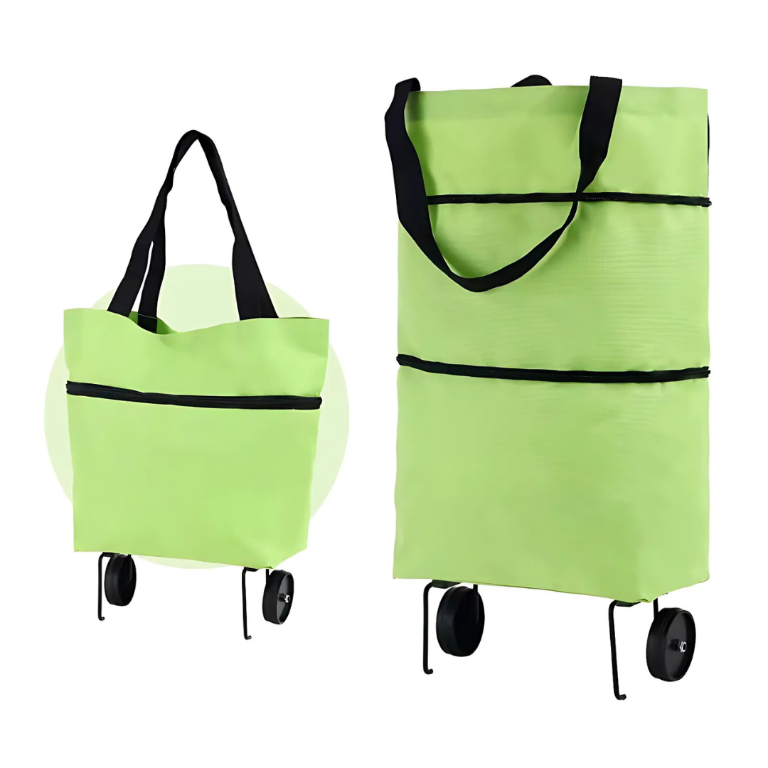 Icone™ GroceryBag 1+1 ILMAINEN: Suuri Kapasiteetti Ostoskassi Taitettavilla Pyörillä