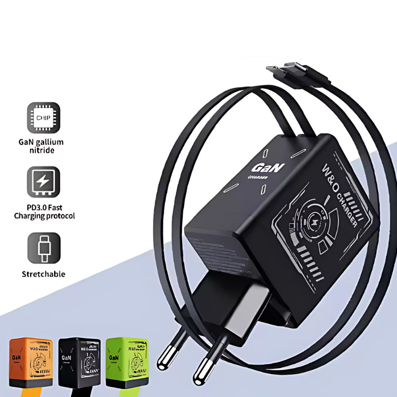 DualCharger: Pikalataus Kaksois Sisäänvedettävä Kaapeli Matka Laturi