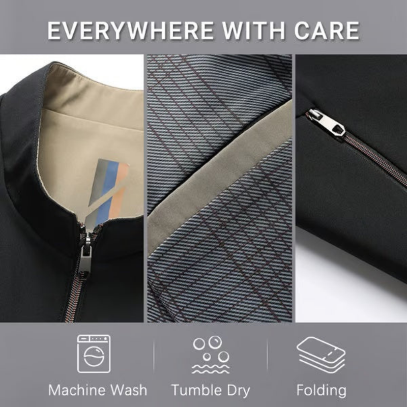 Icone™ CasualJacket: Seisova Kaulus Rento Vetoketju Miesten Takki