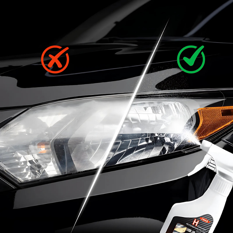 HeadlightSpray 1+1 ILMAINEN: Helppokäyttöinen Auton Ajovalojen Puhdistus Suihkupakkaus