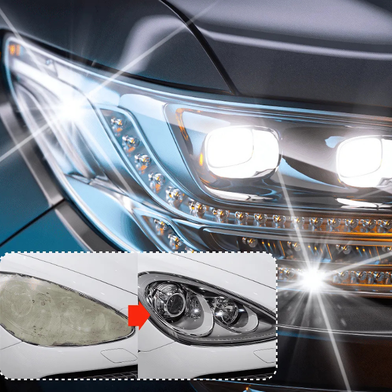 HeadlightSpray 1+1 ILMAINEN: Helppokäyttöinen Auton Ajovalojen Puhdistus Suihkupakkaus