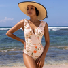 Icone™ ElegantSwimsuit: Elegantti Laskostettu V-Aukkoinen Vatsaa Muotoileva Uimapuku