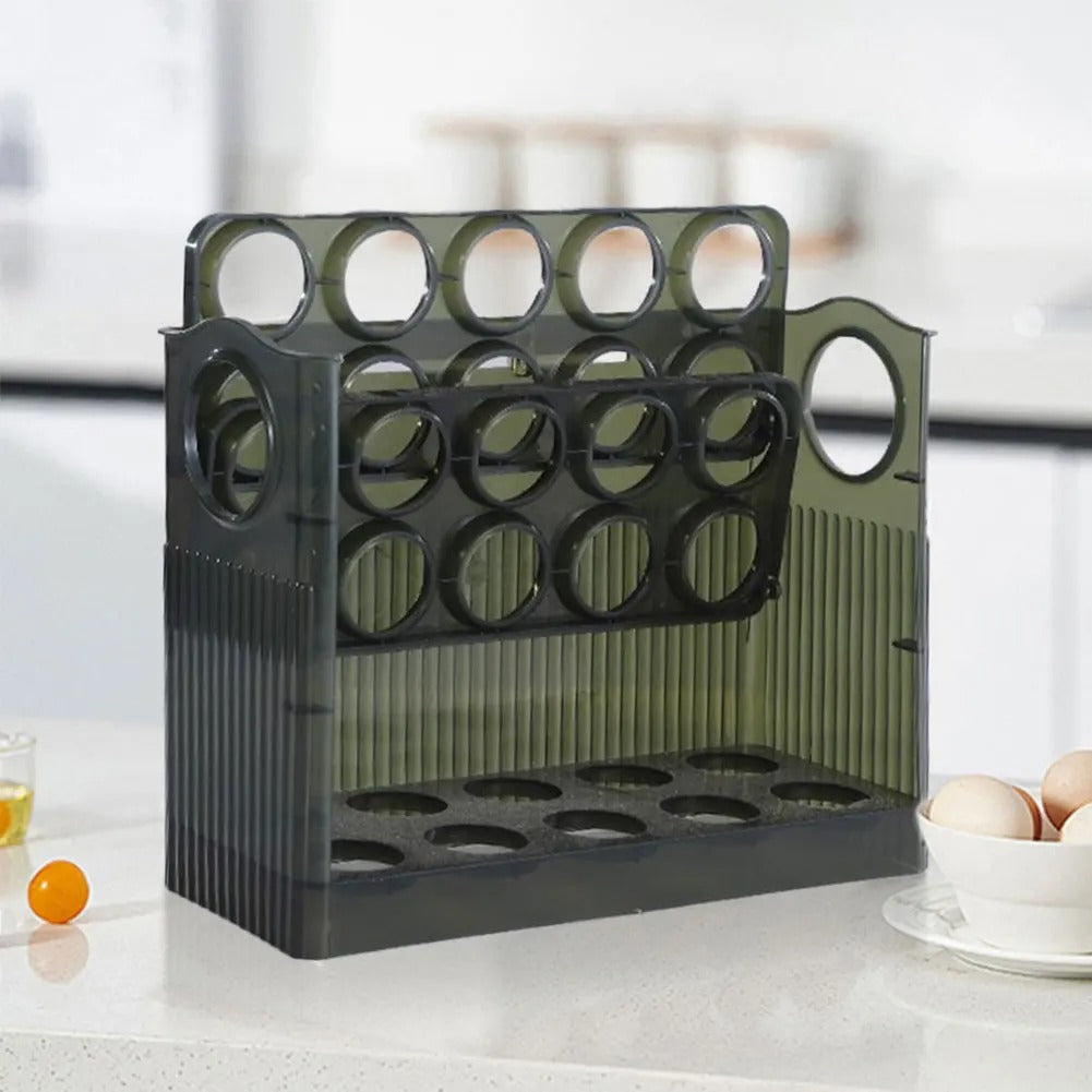 EggBox – Kolmitasoinen Itsepalautuva Munien Säilytysrasia