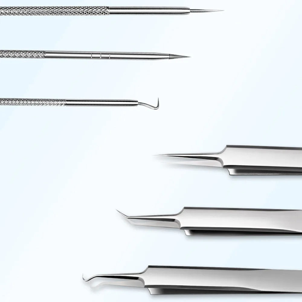 FacialTools - Ruostumattomasta Teräksestä Valmistettu Mustapäiden Poistotyökalusarja