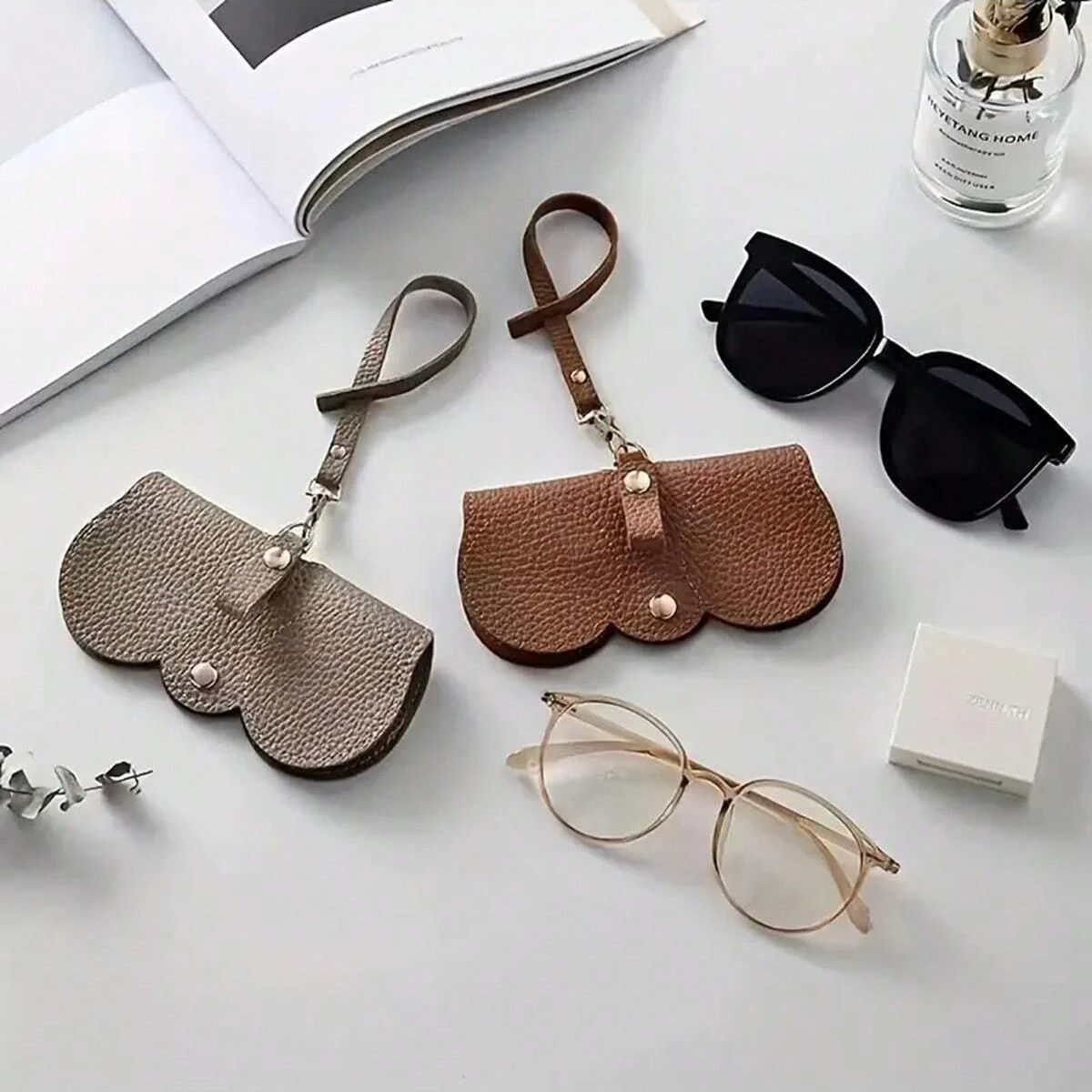 Icone™ GlassesCase 1+1 ILMAINEN - Ohut Ja Elegantti Luku Ja Aurinkolasien Suojaavatapaus