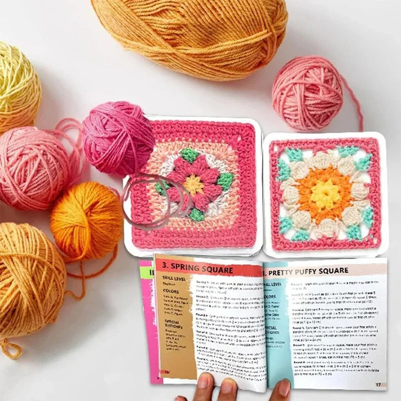 CrochetCards: Neliö Neulominen Virkattu Opas Kortit Set