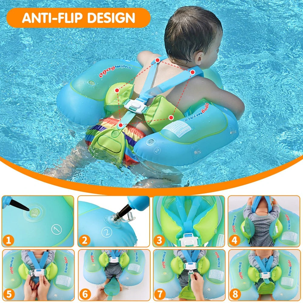 Kletshuts™ BabyFloat: Vauva Uima-Allas Kelluke Sisäänrakennetulla Aurinkosuojalla