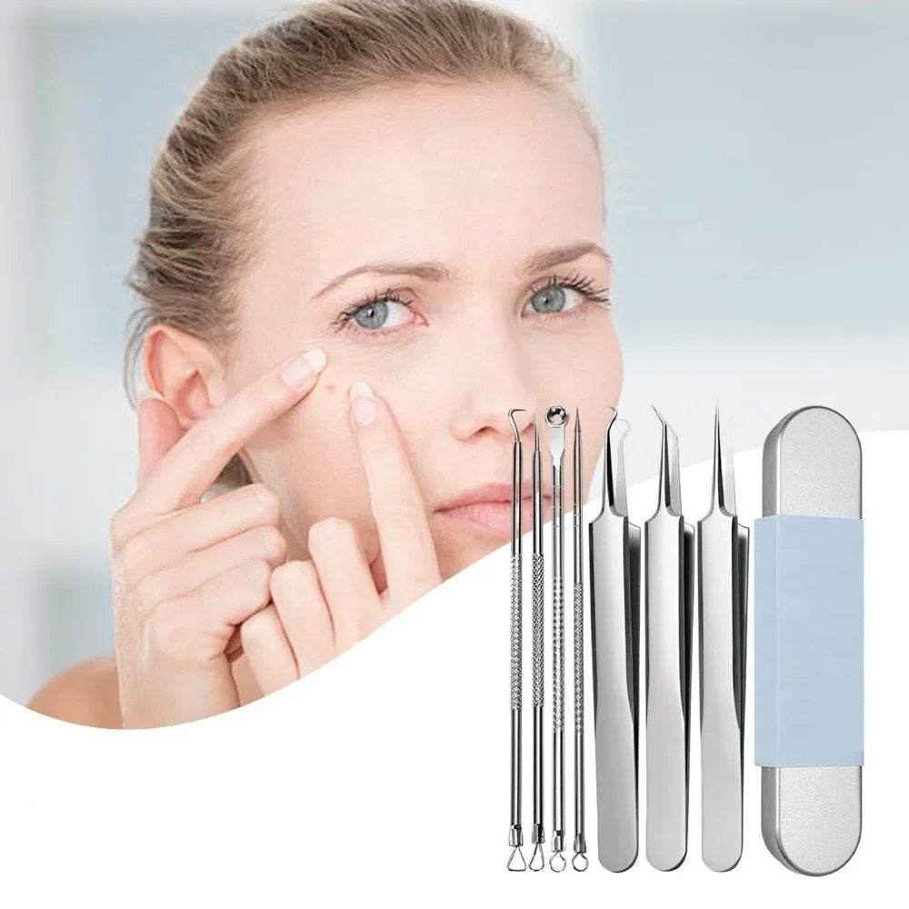 FacialTools - Ruostumattomasta Teräksestä Valmistettu Mustapäiden Poistotyökalusarja