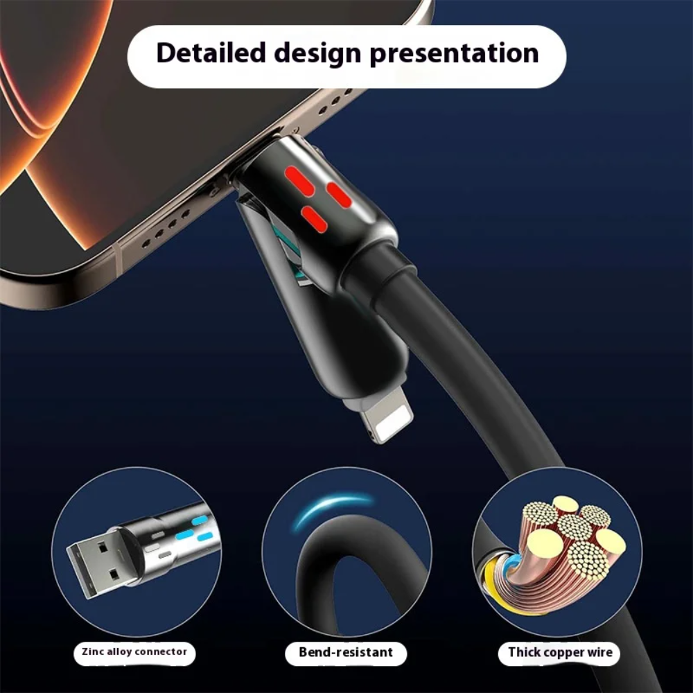 Globetrek° UniversalCable 1+1 ILMAINEN: Yleispätevä Älykäs Moninkertainen Lataus Kaapeli