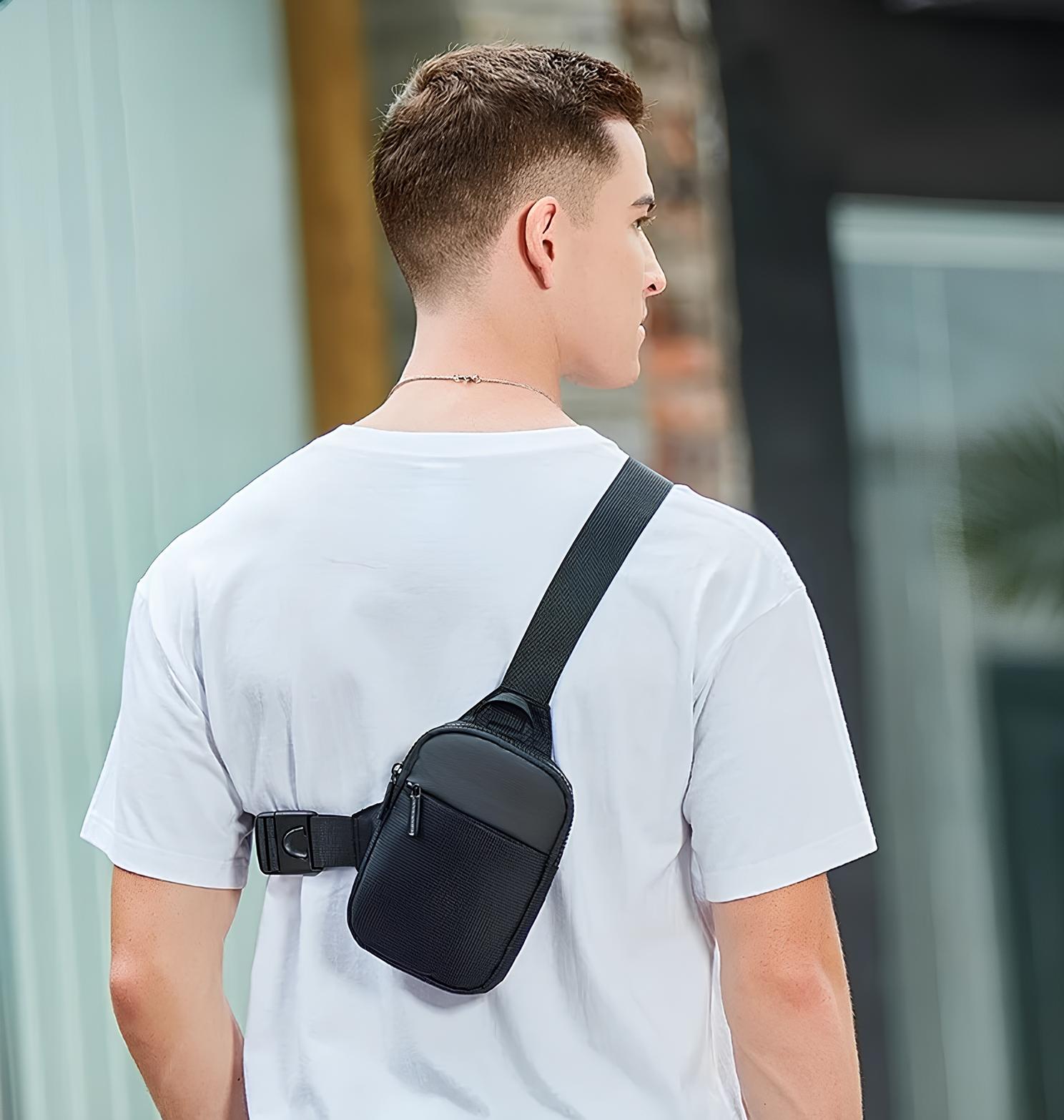 Icone™ ChestBag 1+1 ILMAINEN: Säädettävä Hihna, Unisex-Mallinen Mini-Rintalaukku