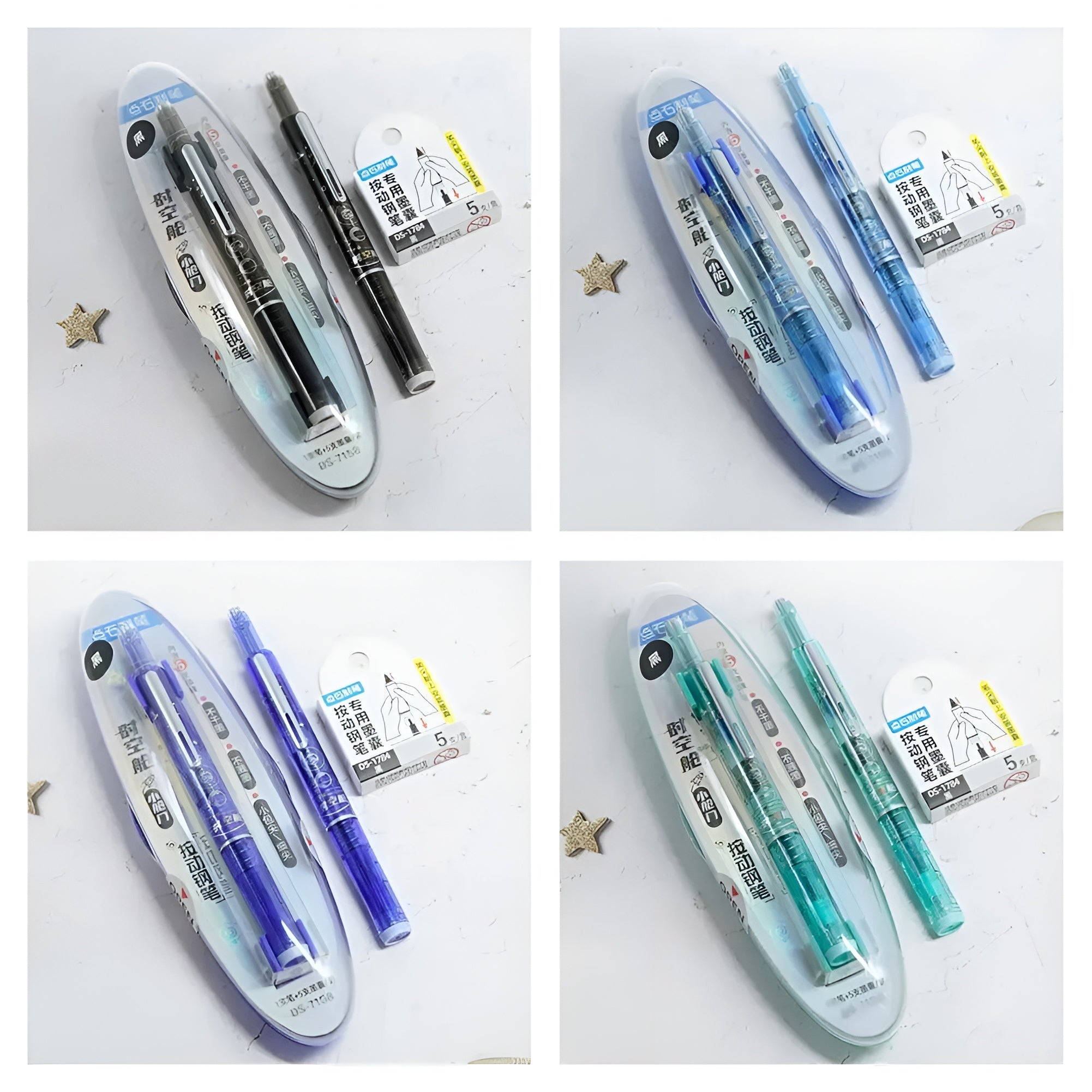 FountainPen - Sisäänvedettävä Ja Täytettävä Mustekynä Mustekaseteilla