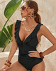 Icone™ ElegantSwimsuit: Elegantti Laskostettu V-Aukkoinen Vatsaa Muotoileva Uimapuku