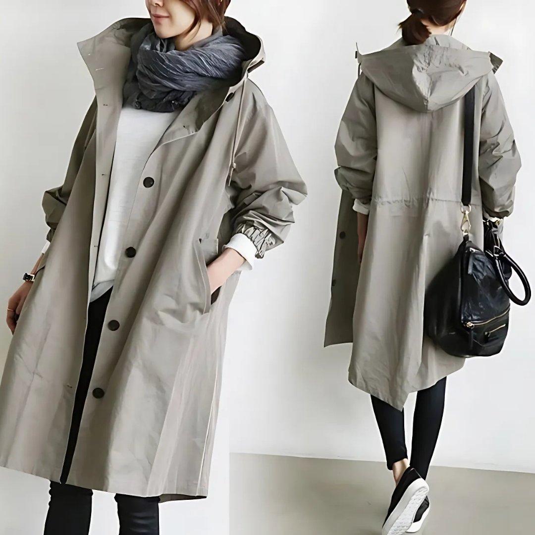Icone™ ElegantCoat - Joka Sään Kevyt Mukava Hupullinen Elegantti Takki