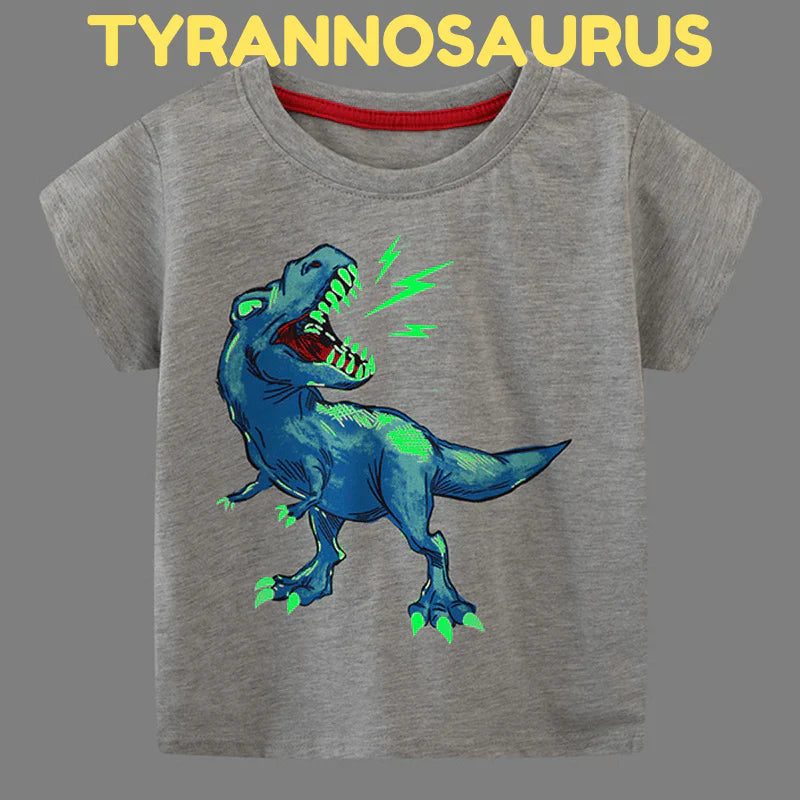 Icone™ DinoShirt: Lasten Pimeässä Hohtava Dinosaurus T-paita