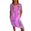 Icone™ CasualDress: Luonto Painatus Pyöreä Kaula Vapaa-Ajan Mekko