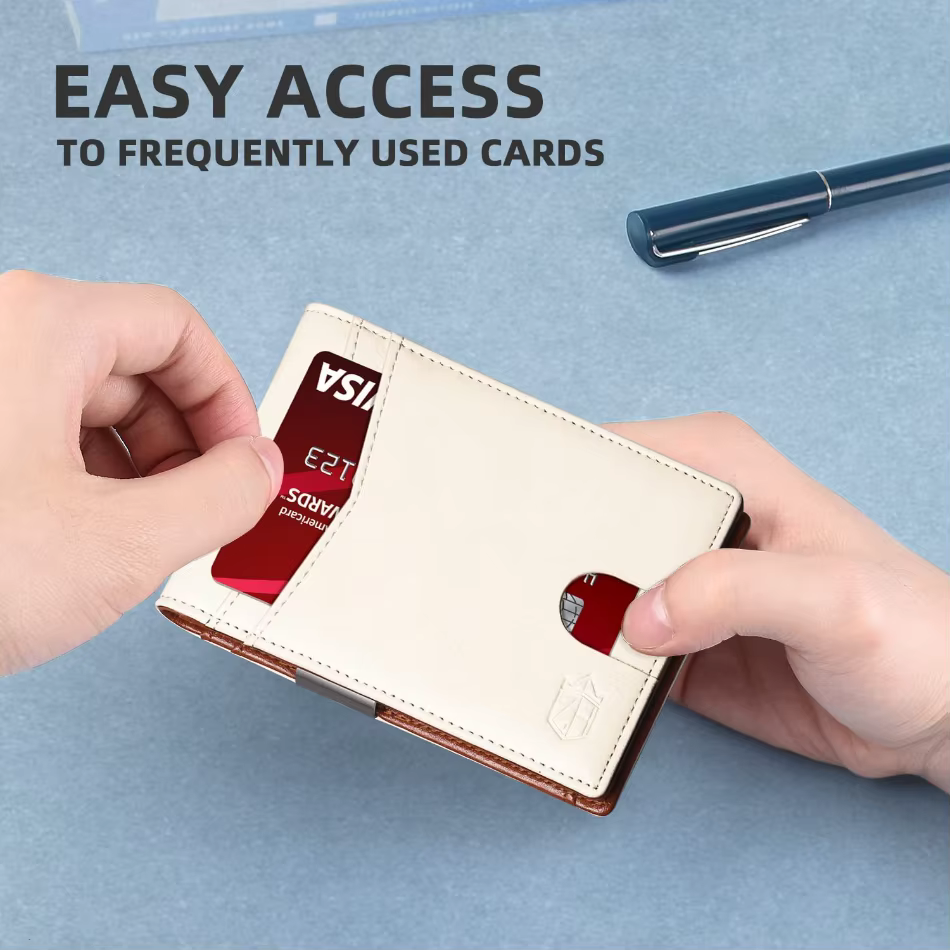 Icone™ SlimWallet - Erittäin Ohut Ja Turvallinen RFID-Nahkainen Lompakko Miehille