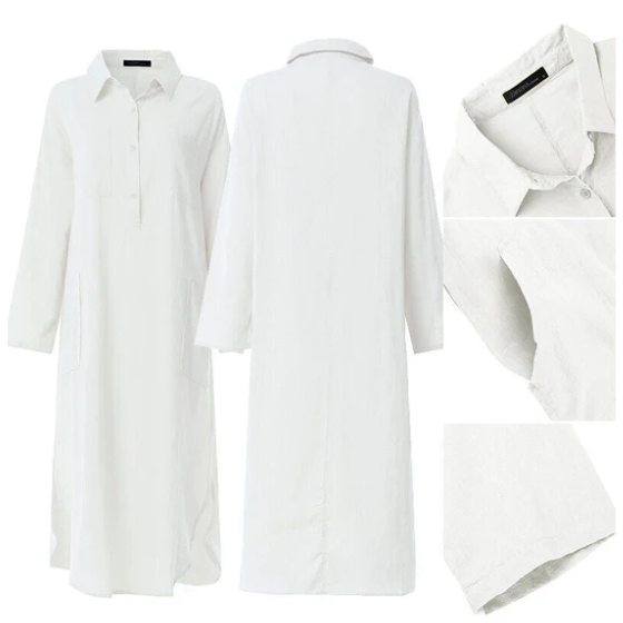 Icone™ ShirtDress: Virtaava Paita Sivuhalkiolla Mekko