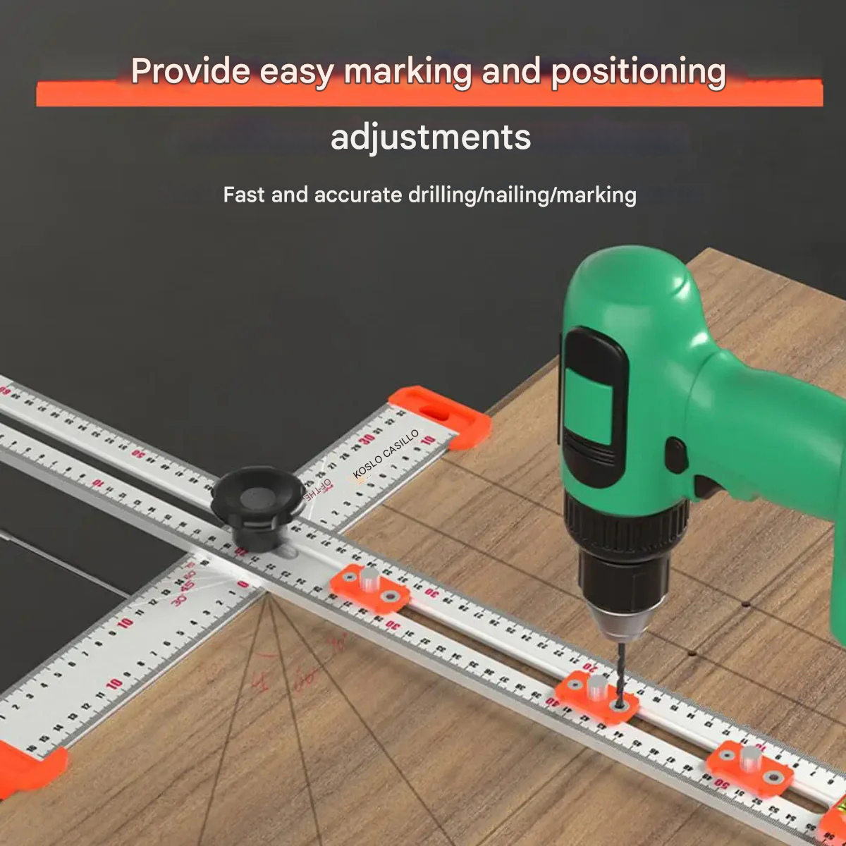 DrillRuler - 2 in 1 Poran Paikannusviivain