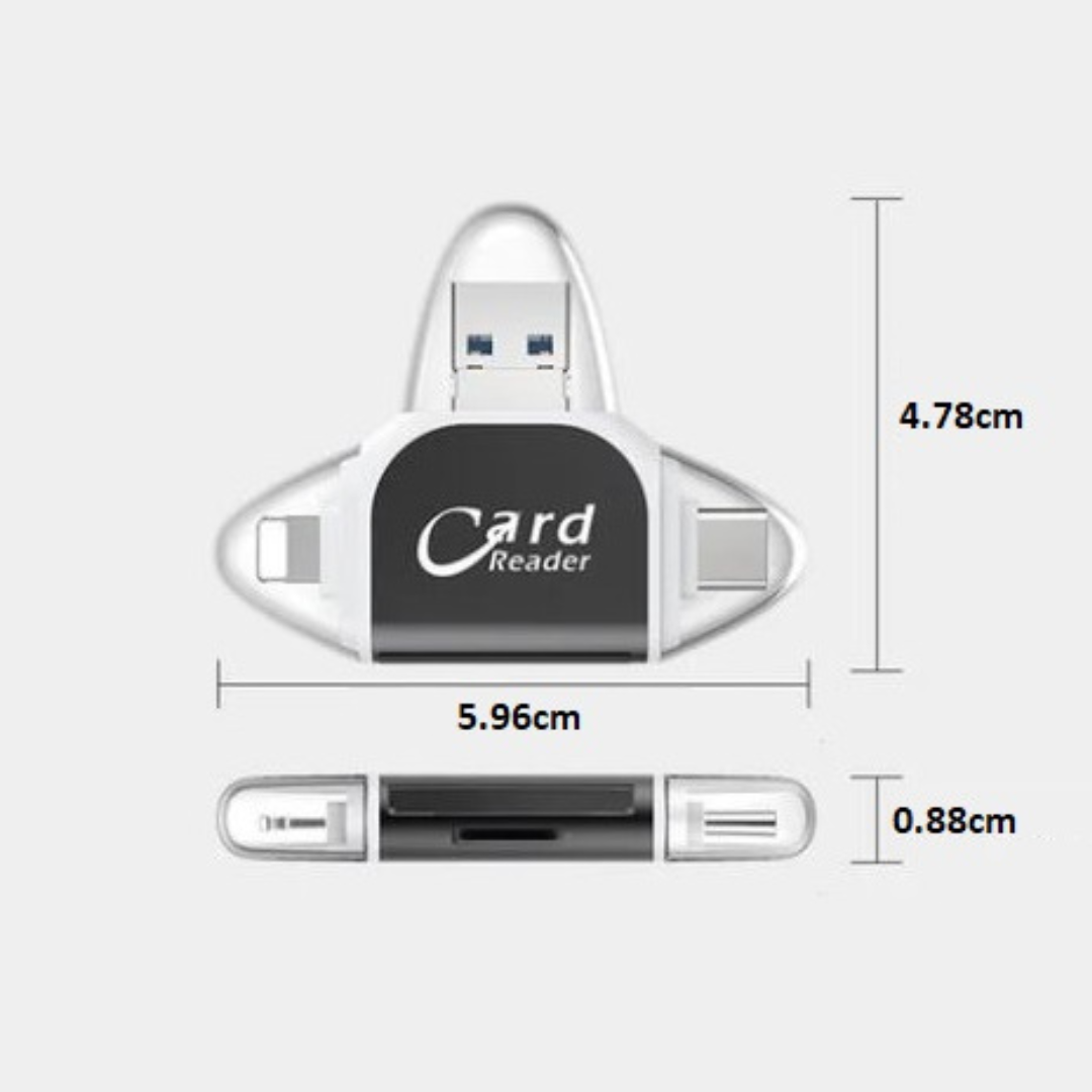 CardReader - Moni-Porttin 4 Sisään 1 Universal SD TF-Kortinlukija