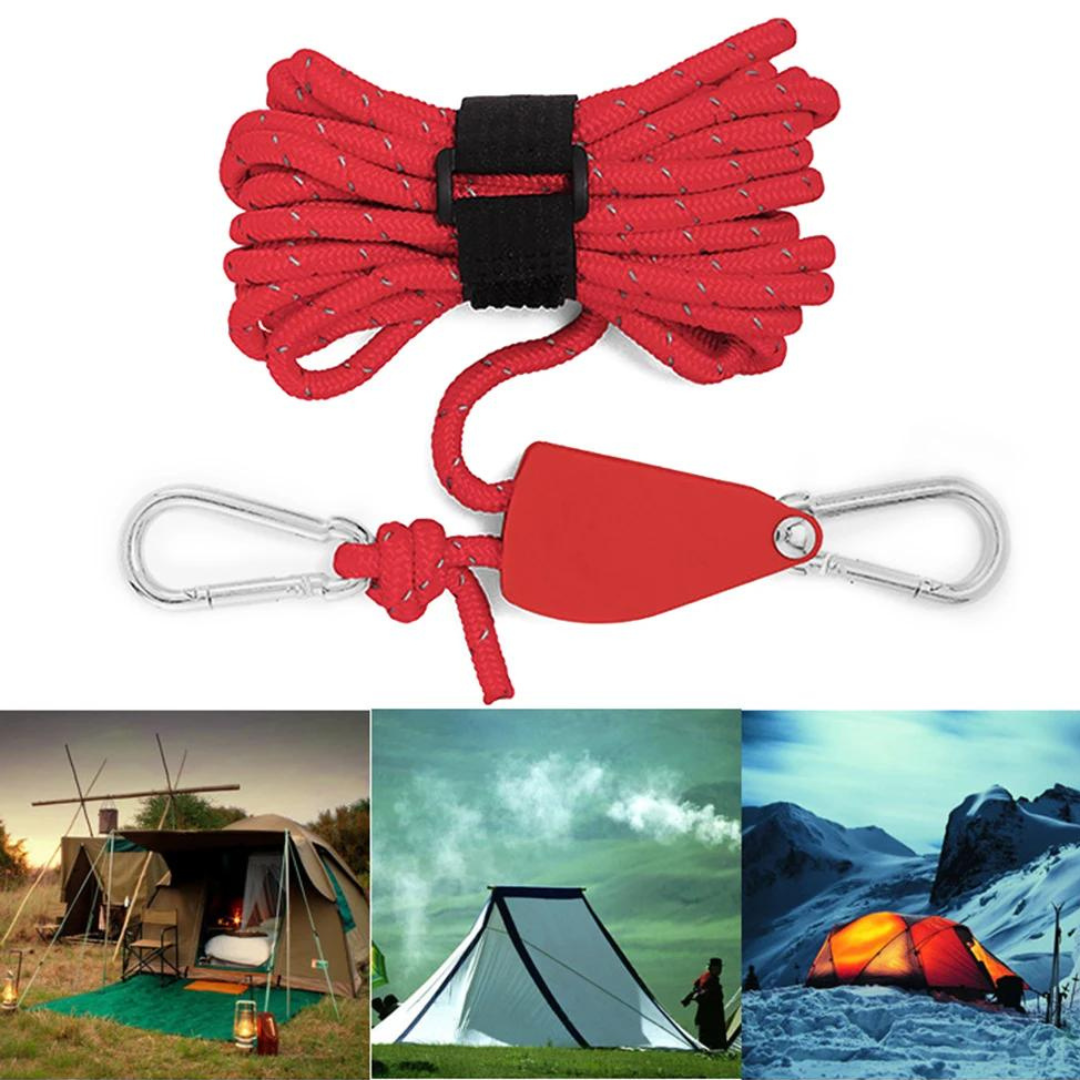 CampingRope - Säädettävä Hihnapyörä Camping Köysi